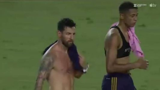 Messi e Rafael Santos após partida entre Inter e Orlando