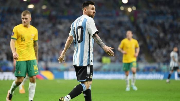 Messi fez um dos gols da vitória da Argentina contra a Austrália, por 2x1