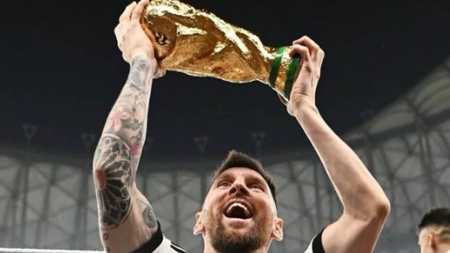 Messi foi campeão pela Argentina na Copa do Mundo do Catar