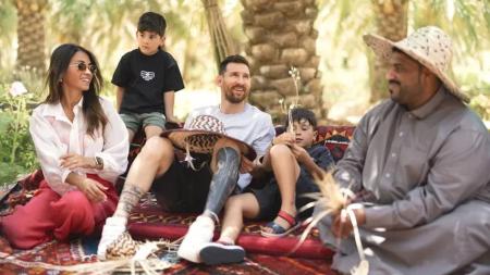 Messi viajou com a família para a Arábia Saudita