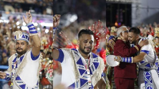 Mestre Fafá durante desfile da Grande Rio
