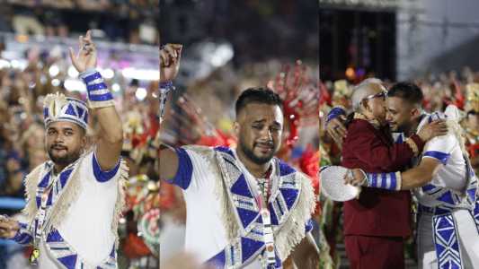 Mestre Fafá durante desfile da Grande Rio