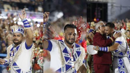 Mestre Fafá durante desfile da Grande Rio