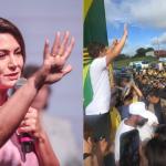 Michelle Bolsonaro chega a Brasília no último dia de caminhada de Nikolas Ferreira