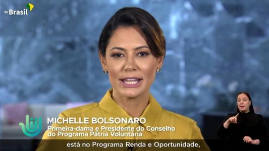 Michelle Bolsonaro fez pronunciamento em cadeia de rádio e TV no Dia das Mães em 2022