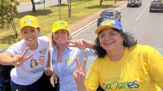 Michelle Bolsonaro (PL), Celina Leão (PP) e Damares Alves (Republicanos)