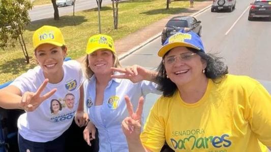 Michelle Bolsonaro (PL), Celina Leão (PP) e Damares Alves (Republicanos)