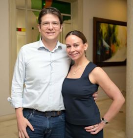 Miguel Uribe e a esposa