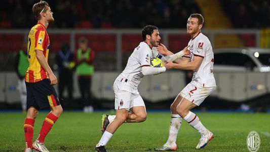Milan buscou o empate com o Lecce depois de estar perdendo por dois gols