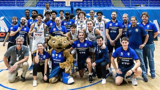 KTO Minas comemora o título do Campeonato Mineiro de Basquete na Arena UniBH