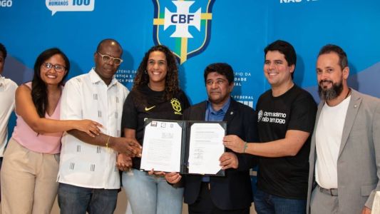 Ministra Anielle Franco assinou com a CBF um protocolo para combater o racismo no esporte