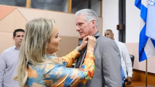Ministra Daniela Carneiro se reuniu com presidente cubano, Miguel Díaz-Canel