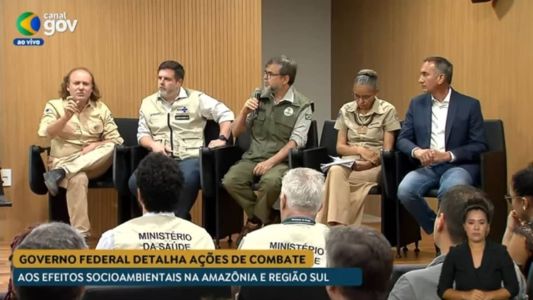 Ministra Marina Silva e Ministro Waldez Góes concede entrevista sobre seca e incêndios em Manaus