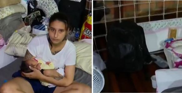 Foto mostra família resgatada no Rio Grande do Sul