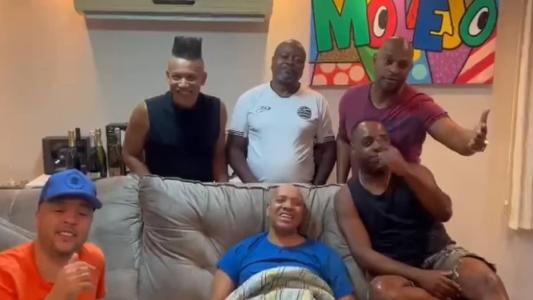 Molejo celebra alta médica de Anderson