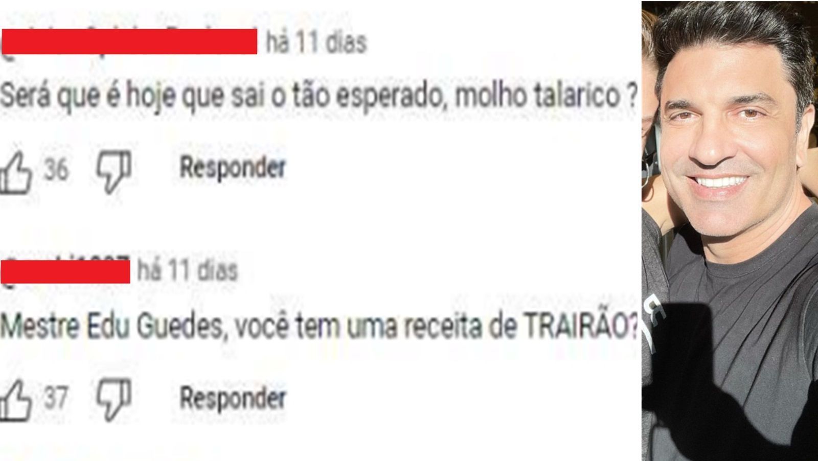 Edu Guedes pede exclusão de comentários ofensivos sobre 'molho talarico'; entenda