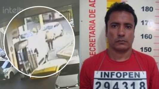 Momento da execução de "Índio", que aparece na foto ao lado quando "fichado" no sistema penitenciário