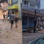Vídeo impressionante: casa desaba após forte temporal no Centro de Ubá