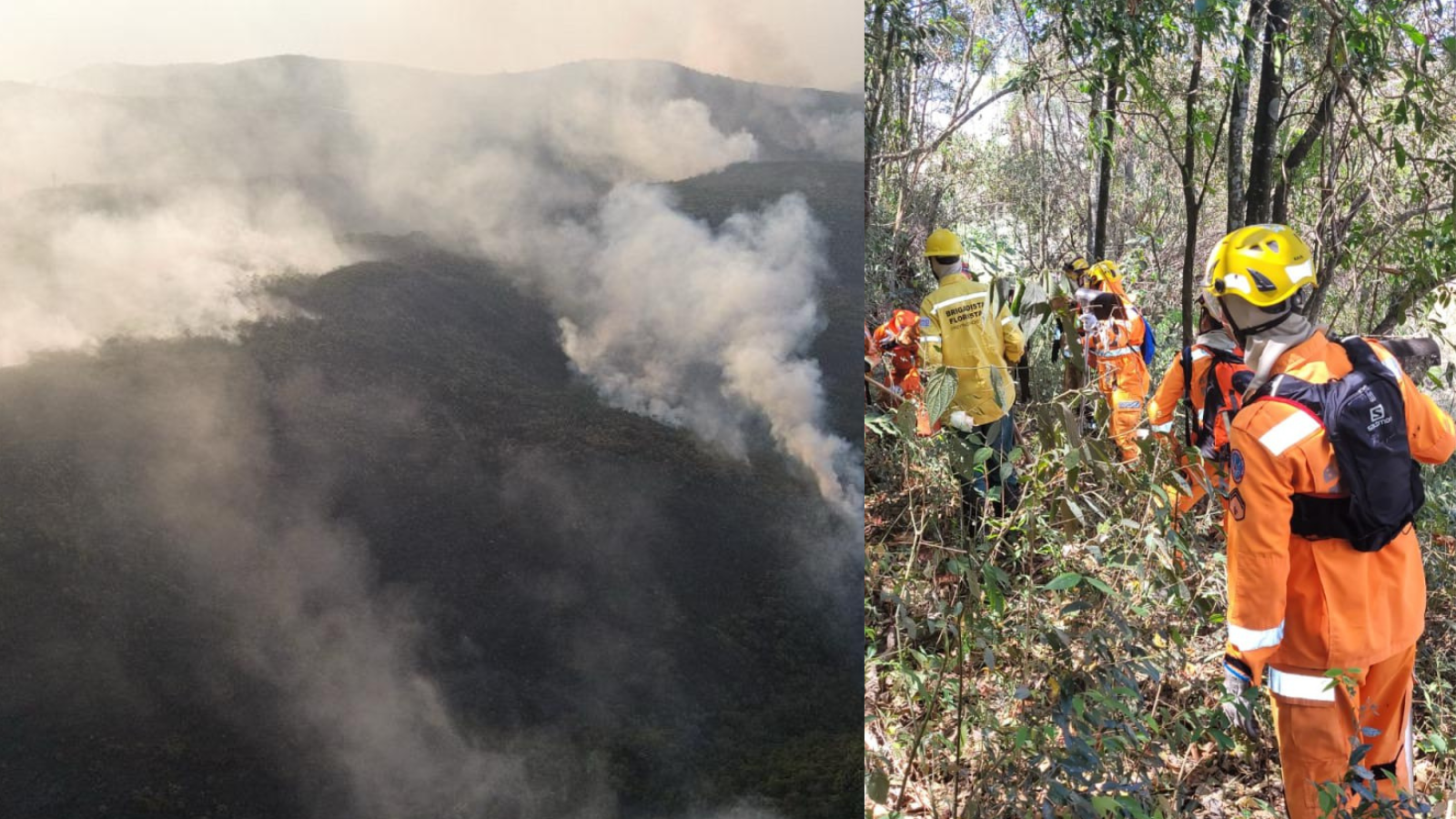 Serra da Piedade e Serra do Caraça queimam há mais de 4 dias, veja estragos e imagens do combate