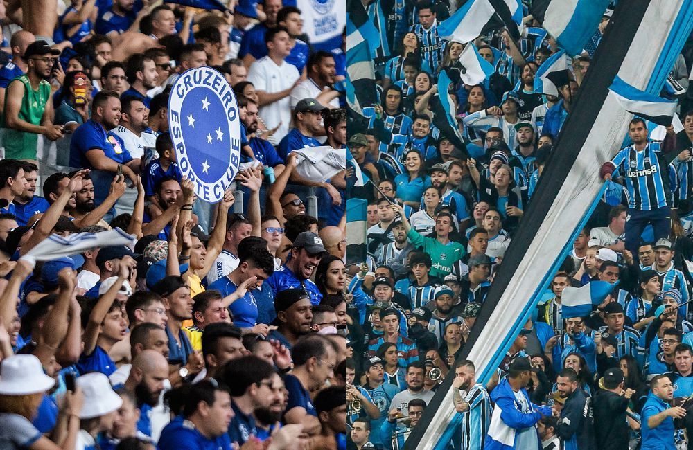 Cruzeiro e Grêmio são os clubes com torcida mais concentrada em uma só região do país