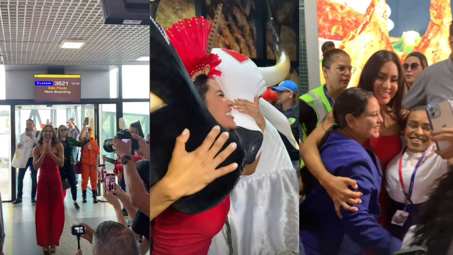 Festa no aeroporto, Caprichoso e Garantido: veja como foi a chegada da ex-BBB Isabelle a Manaus