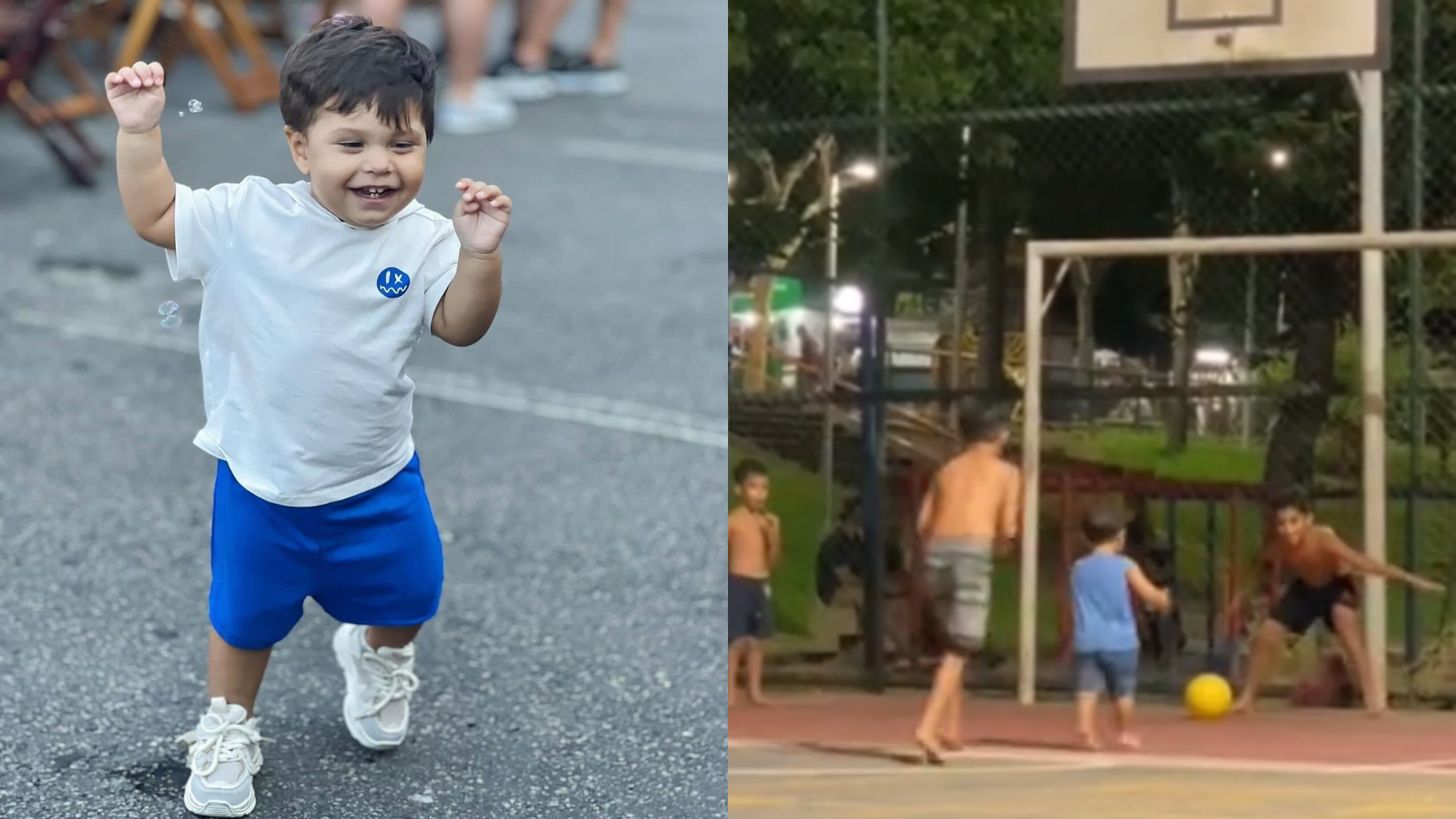 Vídeo em que crianças deixam bebê fazer gol viraliza nas redes: ‘exemplo’