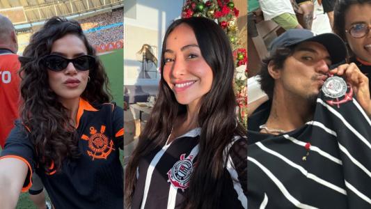Maisa, Sabrina Sato e Medina comemoram vitória do Corinthians