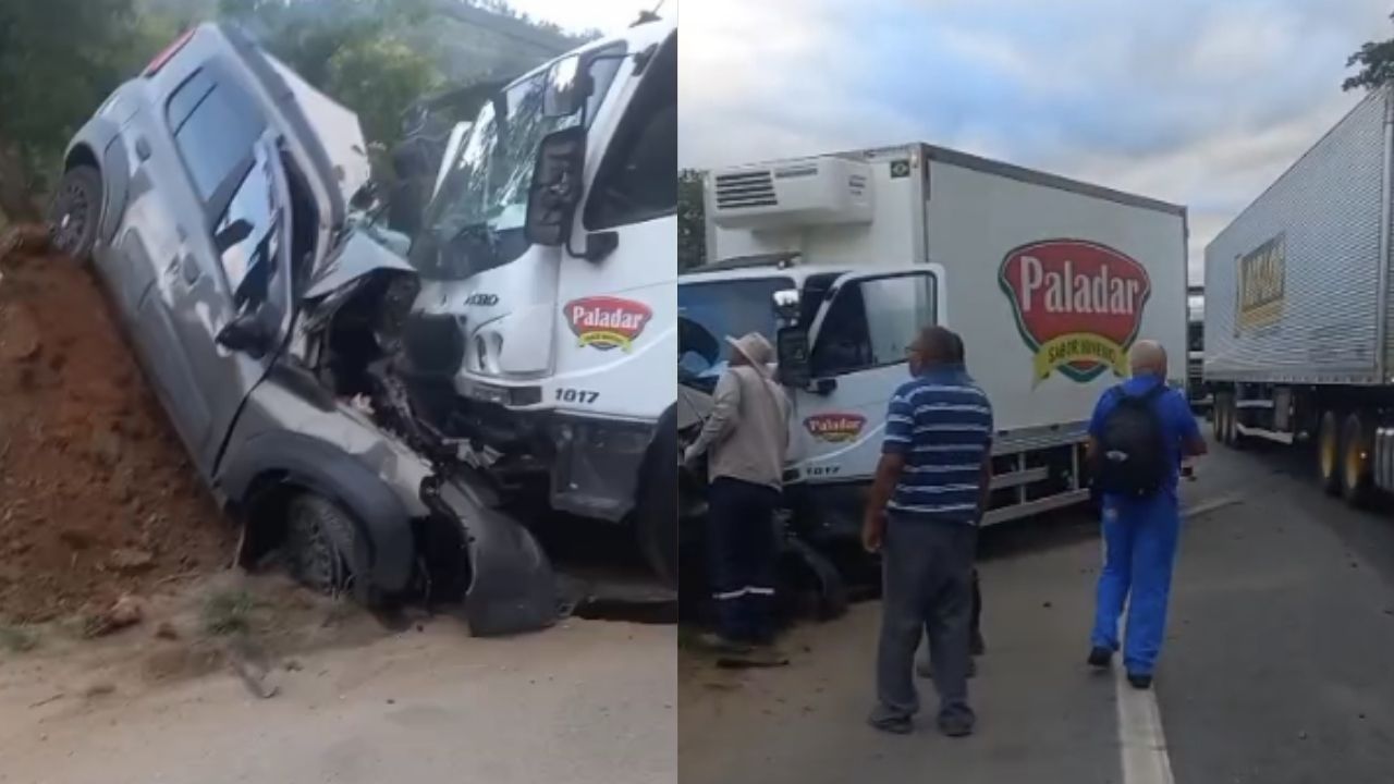 Acidente grave entre carro e caminhão deixa três mortos na BR-381, no Vale do Aço