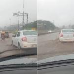 Pista do Anel Rodoviário alagada é interditada após forte chuva em BH