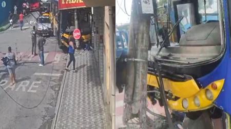 Ônibus apresentou um defeito mecânico e chegou a passar por reparos