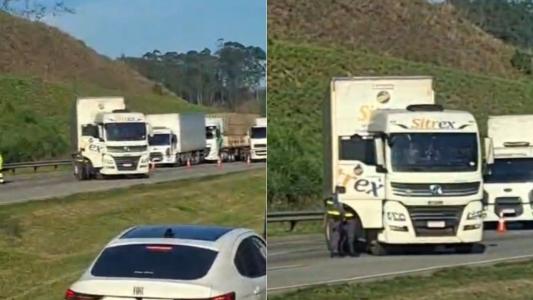 Rodoanel de SP é fechado por carreta atravessada