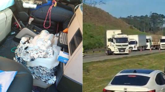 Rodoanel de SP é fechado por carreta atravessada