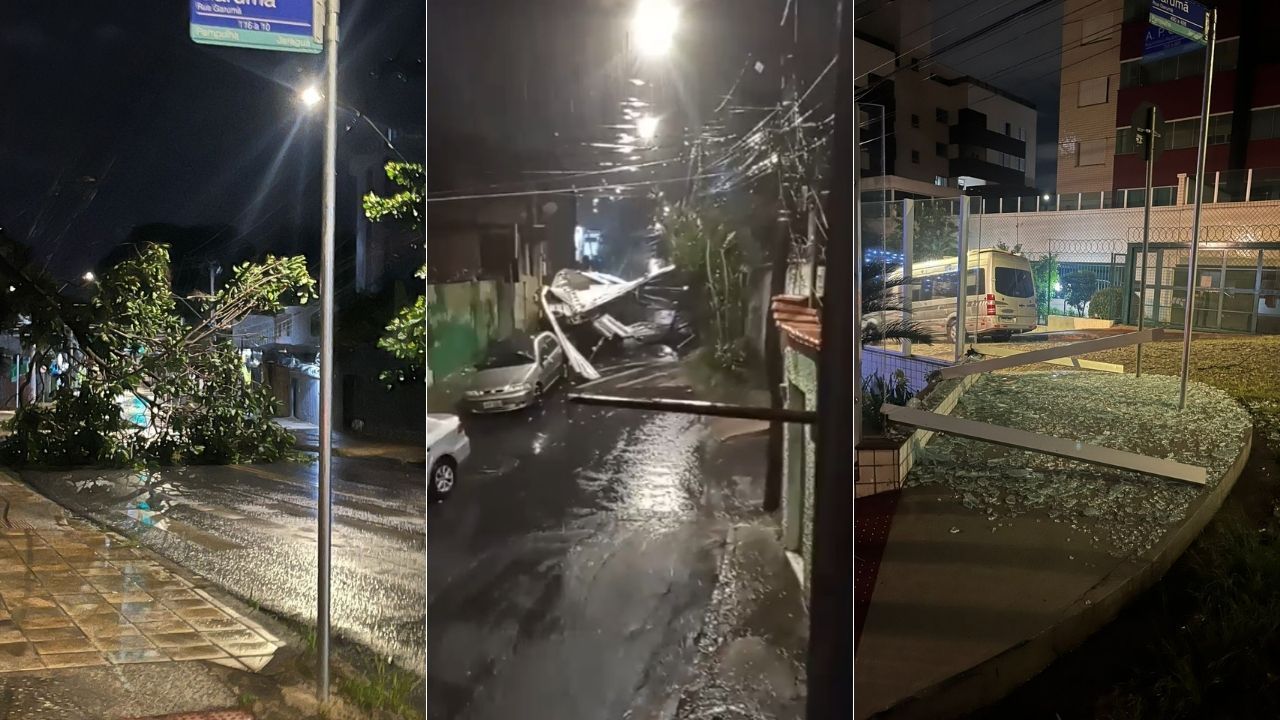 Temporal durante a madrugada deixa rastro de destruição em BH