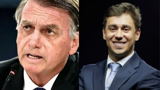 O ex-presidente Jair Bolsonaro e o deputado federal Nikolas Ferreira