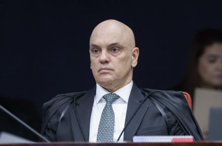 Ministro Alexandre de Moraes durante julgamento do ex-presidente Jair Bolsonaro, no STF