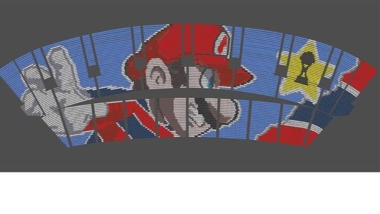 Mosaico com o personagem Super Mario Bros que torcida do Fortaleza faria