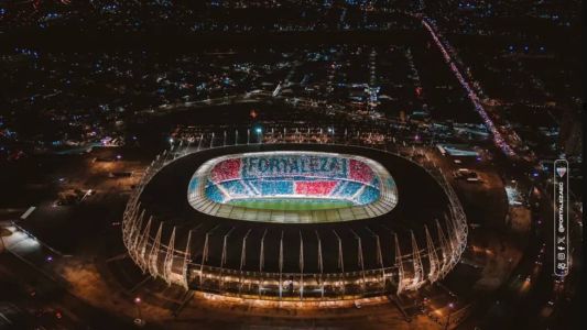 Mosaico da torcida do Fortaleza nas quartas de final da Sul-Americana, contra o América