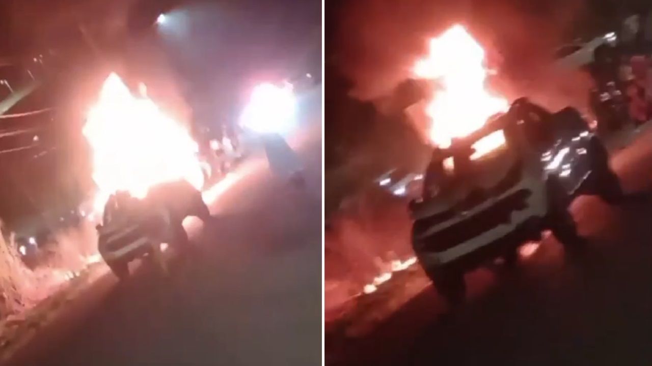 Motociclista sem carteira tem 90% do corpo queimado após bater em carro em MG