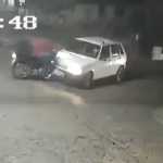 Vídeo: motociclista ‘voa’ após atingir carro em cruzamento no Sul de Minas