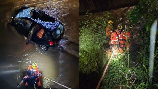 Motorista embriagado perde o controle do carro, capota e cai no Rio Arrudas, em BH