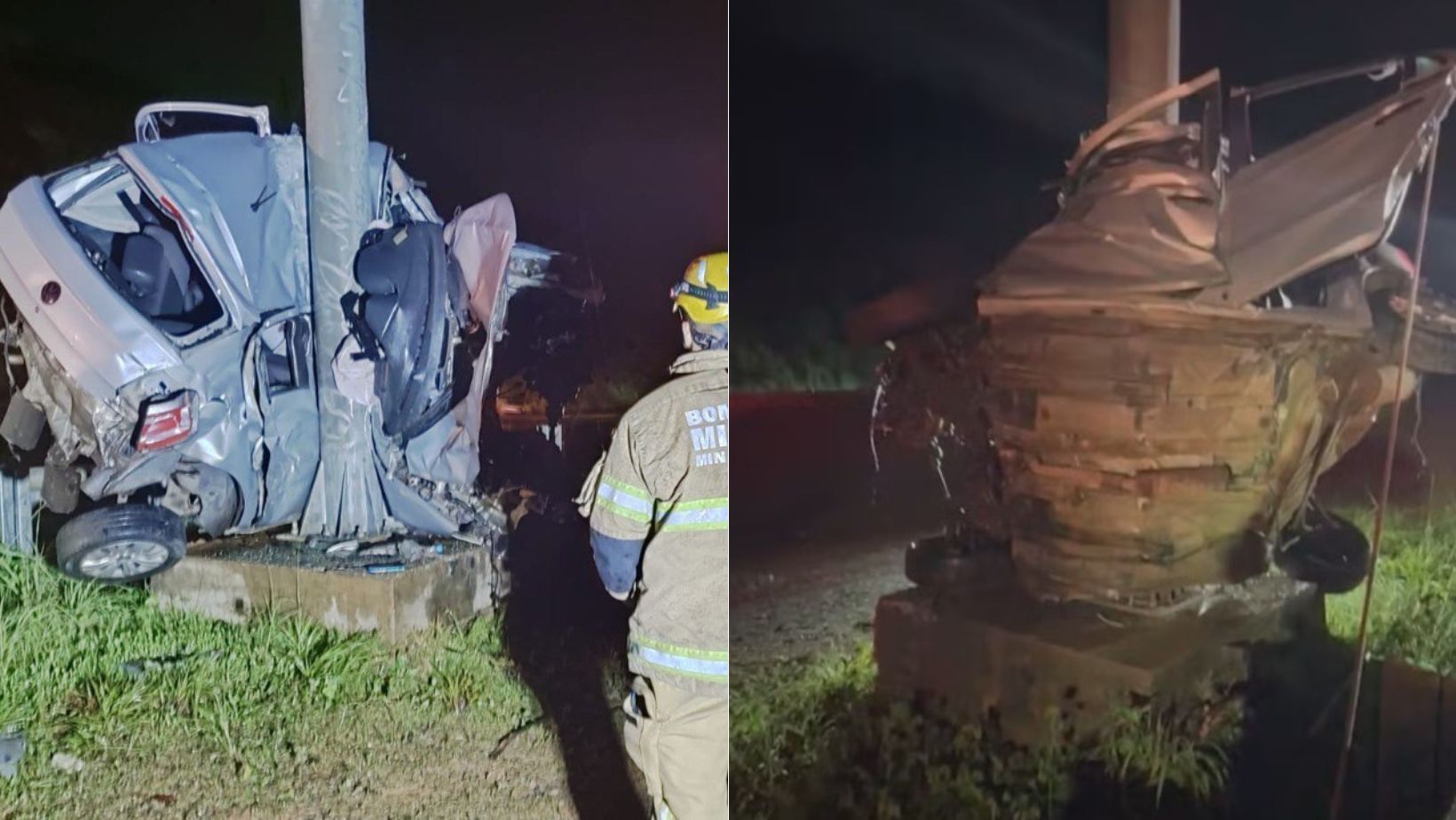 Motorista morre após carro atingir e 'abraçar' poste em frente ao Aeroporto de Confins