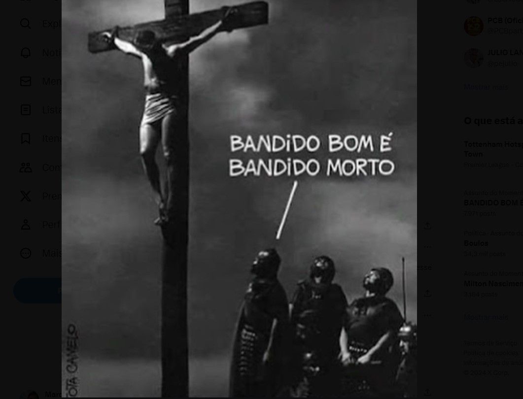 Prefeito de SP critica Boulos por postagem do MTST com imagem de Jesus crucificado e frase sobre bandido