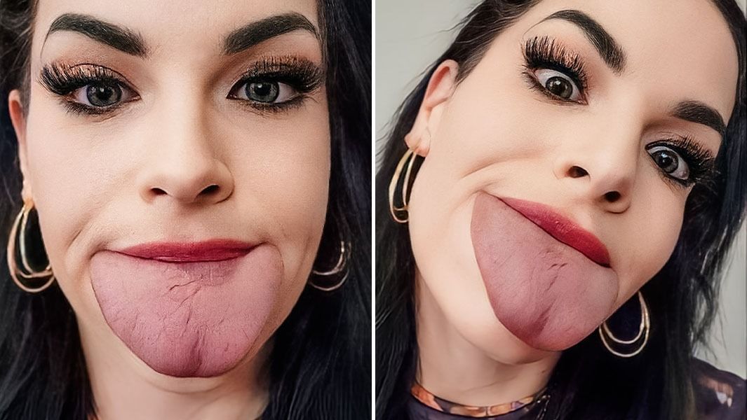 Mulher bate recorde de 'língua mais larga do mundo'; veja vídeo