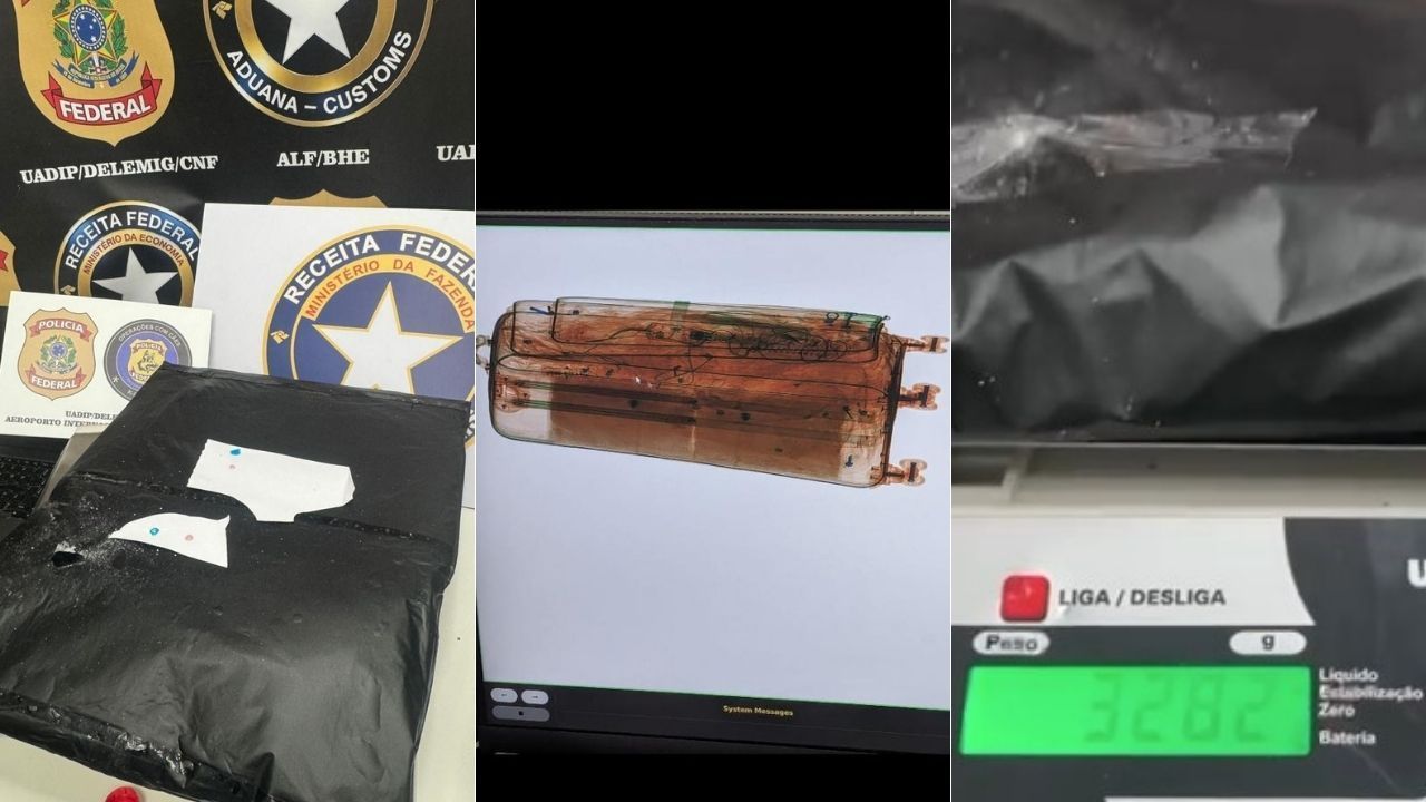 Mulher é presa com mais de 3 kg de cocaína no aeroporto de Confins antes de viajar para Paris