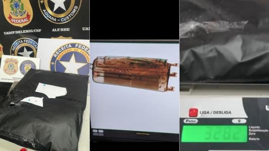 Mulher é presa com mais de 3 kg de cocaína no aeroporto de Confins antes de viajar para Paris