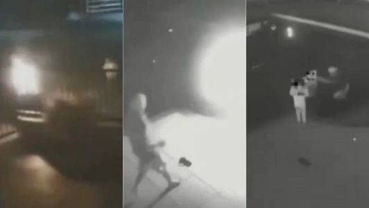 Jovem de 22 anos precisou pular na piscina após companheiro atear fogo nela.