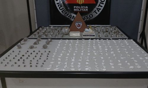 muriaé grande apreensão de drogas - Divulgação PMMG