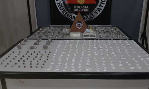 muriaé grande apreensão de drogas - Divulgação PMMG