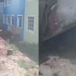 Vídeo: muro desaba e atinge parte da estrutura de uma escola em Minas