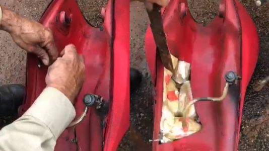 Na imagem, o compartimento secreto